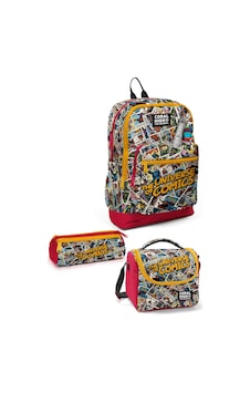 Coral High Kids Çizgi Roman Desenli 3 Lü Okul Çanta Seti Set0133215 Açık Bej