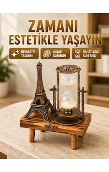 Ahşap Gövdeli Dekoratif Kum Saati Masa Üstü El Sanatı Aksesuarı Sarı 04936595 Ahşap Gövdeli Dekoratif Kum Saati Masa Üstü El Sanatı Aksesuarı Sarı 04936595