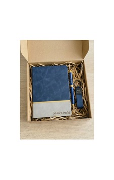 Kişiye Özel Ajanda Set Vıp Defter & Kalem & Anahtarlık Set - Mavi Mavi Kişiye Özel Ajanda Set Vıp Defter & Kalem & Anahtarlık Set - Mavi Mavi