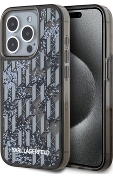 Apple Uyumlu iPhone 15 Pro Max Kılıf Karl Lagerfeld Lisanslı Simli Kl Yazılı Monogram Gradıent Siyah Apple Uyumlu iPhone 15 Pro Max Kılıf Karl Lagerfeld Lisanslı Simli Kl Yazılı Monogram Gradıent Siyah