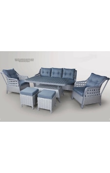 Menekşe 3+1+1+2puf+masa Rattan Bahçe Balkon Mobilyası, 7 Kişilik Bahçe Takımı Gri-antrasit Antrasit - Gri Menekşe 3+1+1+2puf+masa Rattan Bahçe Balkon Mobilyası, 7 Kişilik Bahçe Takımı Gri-antrasit Antrasit - Gri