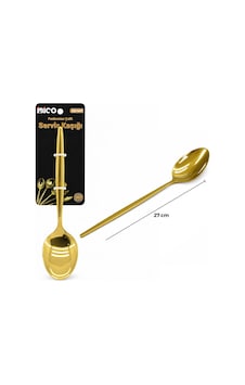 Büro Ev Ofis Mutfağı İçin 27cm Golden Metal Servis Kaşığı Diğer Büro Ev Ofis Mutfağı İçin 27cm Golden Metal Servis Kaşığı Diğer