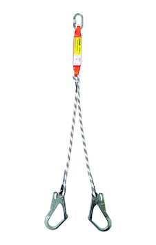 Ka341 Şok Emici Çift Kollu Statik Halatlı Büyük Kancalı Lanyard
