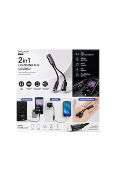 Sh-016 2'si 1 Arada Lightning Aux Ve Şarj Dönüştürücü Tak Çalıştır Telefon Ve Tablet Uyumlu Sh-016 2'si 1 Arada Lightning Aux Ve Şarj Dönüştürücü Tak Çalıştır Telefon Ve Tablet Uyumlu