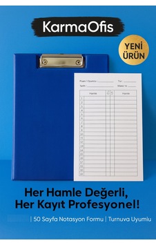 Satranç Notasyonlu Sekreterlik Seti 17x24 Cm 50 Sayfa Hamle Kayıt Formu Mavi Satranç Notasyonlu Sekreterlik Seti 17x24 Cm 50 Sayfa Hamle Kayıt Formu Mavi