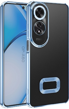 Oppo A60 Kılıf Kamera Korumalı Logo Gösteren Zore Omega Kapak Sierra Mavi