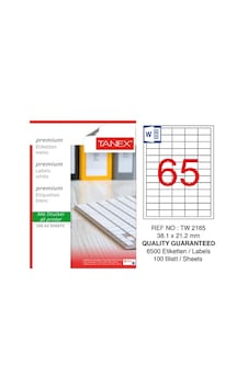 Tanex Tw-2165 - 38.1 X 21.2 MM Laser Etiket 100 Adet Tanex Tw-2165 - 38.1 X 21.2 MM Laser Etiket 100 Adet