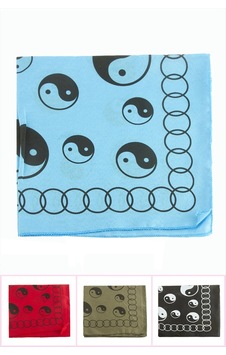 Yin Yang Desenli Keten Karışımlı Bandana 50x50 Cm Dengeli Şık Fular Saç Bandı Yin Yang Desenli Keten Karışımlı Bandana 50x50 Cm Dengeli Şık Fular Saç Bandı