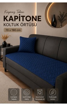 Kaymaz Taban Kapitone Koltuk Örtüsü Çekyat Koruyucu 70x190 Cm Lacivert Kaymaz Taban Kapitone Koltuk Örtüsü Çekyat Koruyucu 70x190 Cm Lacivert