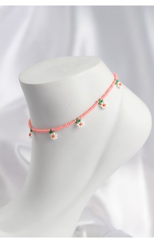 Pembe Renk Boncuklu Papatya Motifli Halhal Tj-hh1668 Altın - Çok Renkli Pembe Renk Boncuklu Papatya Motifli Halhal Tj-hh1668 Altın - Çok Renkli