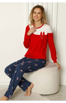 Alimer Kadın Kırmızı Bisiklet Yaka Uzun Kollu Pijama Takım EDY2679UK-K Kırmızı Alimer Kadın Kırmızı Bisiklet Yaka Uzun Kollu Pijama Takım EDY2679UK-K Kırmızı