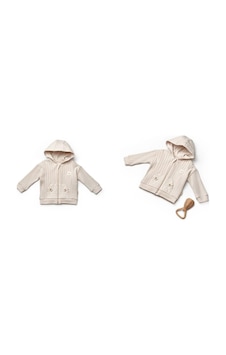 BabyCosy Organic Wear Babycosy Organik Ceket Şapkalı Vizon Bej