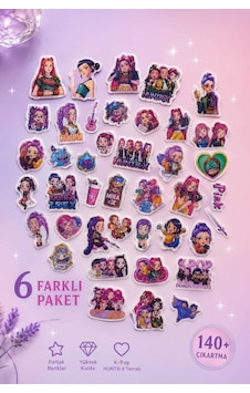 K-pop Huntr-x Temalı Sticker Çıkartma Seti - 6 Farklı Model Diğer K-pop Huntr-x Temalı Sticker Çıkartma Seti - 6 Farklı Model Diğer