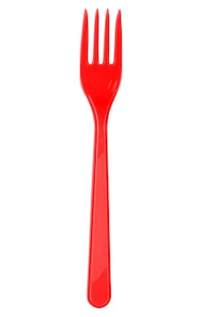 Plastik Kırmızı Çatal 25 Adet