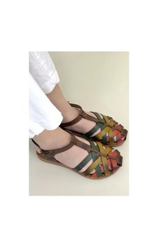 Hrşytrend Herşeytrend Woji Taba Hakiki Deri Kemerli Sandalet Taba Hrşytrend Herşeytrend Woji Taba Hakiki Deri Kemerli Sandalet Taba