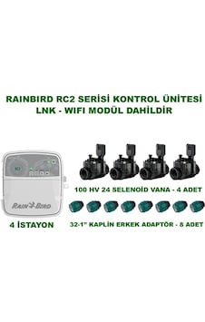 Rainbird Rc2-4 İstasyon İç Mekan Kontrol Ünitesi 100 Hv Selenoid Vanalı Set