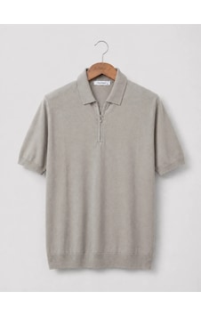 Yarım Fermuarlı Premium Polo Yaka Triko Tişört - Pamuk & Tensel Camel Yarım Fermuarlı Premium Polo Yaka Triko Tişört - Pamuk & Tensel Camel