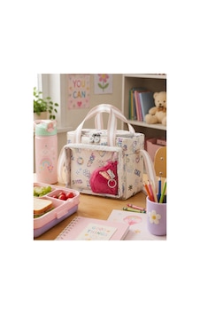 Çocuk Termal Okul Beslenme Çantası Şeffaf Cepli Peluş Aksesuarlı Omuz Askılı Lunch Bag Krem Çocuk Termal Okul Beslenme Çantası Şeffaf Cepli Peluş Aksesuarlı Omuz Askılı Lunch Bag Krem