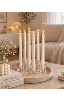 6lı Şamdan Mum 6adet Beyaz