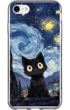 Apple Uyumlu iPhone 7/8/se 2020 2022 Gece Yarısı Kedi Tasarımlı Baskılı Silikon Kılıf Renkli Apple Uyumlu iPhone 7/8/se 2020 2022 Gece Yarısı Kedi Tasarımlı Baskılı Silikon Kılıf Renkli