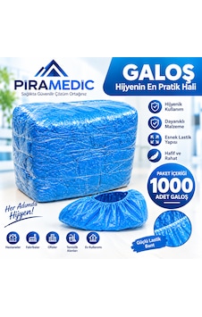 Piramedic Galoş 10 Micron 1000 Adet Mavi Galoş