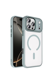 İphone 18 Pro Max Kılıf Wireless Şarj Özellikli Zore Krom M-safe Silikon Kapak - Gri İphone 18 Pro Max Kılıf Wireless Şarj Özellikli Zore Krom M-safe Silikon Kapak - Gri