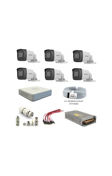 Hikvision DS-2CE16D0T-EXIPF 2 MP Full HD 1080P Bullet Güvenlik Kamera Seti 6'lı Hikvision DS-2CE16D0T-EXIPF 2 MP Full HD 1080P Bullet Güvenlik Kamera Seti 6'lı