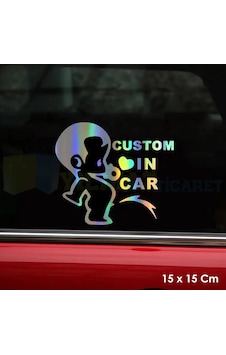 Işeyen Yaramaz Çocuk Yeni Süper Hologram Oto Sticker