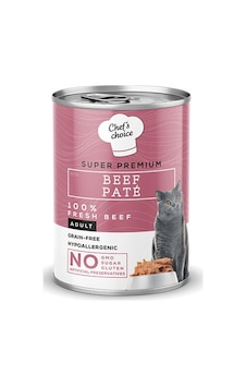 Chefs Choice Pate Beef Biftekli Tahılsız Ezme Yetişkin Kedi Konservesi 24 Adet 400 Gr 242-20000.04 Chefs Choice Pate Beef Biftekli Tahılsız Ezme Yetişkin Kedi Konservesi 24 Adet 400 Gr 242-20000.04