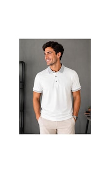 Roballi Erkek Çekmeyen Pamuklu Kumaş Kıvrılmaz Polo Yaka T-shirt Beyaz Roballi Erkek Çekmeyen Pamuklu Kumaş Kıvrılmaz Polo Yaka T-shirt Beyaz