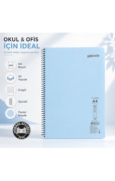 My Note Flex Pastel A4 60 Yaprak 60 Gr Spiralli Çizgili Defter Açık Mavi My Note Flex Pastel A4 60 Yaprak 60 Gr Spiralli Çizgili Defter Açık Mavi