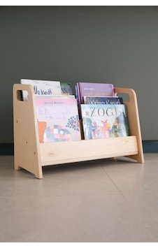 Montessori Huş Ahşap Kitaplık Ahşap
