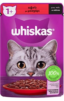 Whiskas Pouch Sos Içinde Sığır Etli Yetişkin Kedi Konservesi 28 Adet 85 Gr
