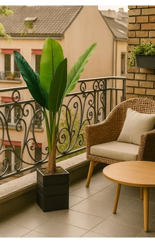 Balkon İçin Muz Ağacı Gerçek Yaprak Görünüm Yapay Ağaç 130 Cm Doğal Ahşap Saksılı Standart Balkon İçin Muz Ağacı Gerçek Yaprak Görünüm Yapay Ağaç 130 Cm Doğal Ahşap Saksılı Standart