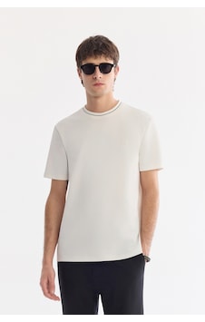 Avva Erkek Ekru Bisiklet Yaka Kolay Ütülenen Regular Fit T-shirt A61y1034 Avva Erkek Ekru Bisiklet Yaka Kolay Ütülenen Regular Fit T-shirt A61y1034