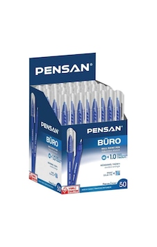 Büro 1.0mm Tükenmez Kalem 50'li Kutu - Mavi Mavi Büro 1.0mm Tükenmez Kalem 50'li Kutu - Mavi Mavi