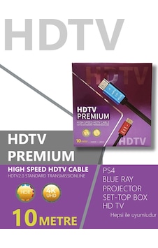 Hdtv Premium Yüksek Hızlı 4k Ultra Hd Hdmı 2.0 Ses Ve Görüntü Kablosu 10 Metre Hdtv Premium Yüksek Hızlı 4k Ultra Hd Hdmı 2.0 Ses Ve Görüntü Kablosu 10 Metre