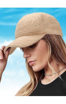 Uniquetrenders Kadın Peluş Kep Şapka Bej Uniquetrenders Kadın Peluş Kep Şapka Bej