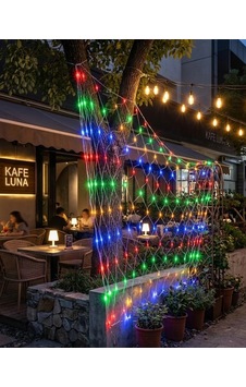 Ağ Şeklinde Led File Işık Dekoratif Ortam Aydınlatma Bahçe Balkon Süsü Ağ Şeklinde Led File Işık Dekoratif Ortam Aydınlatma Bahçe Balkon Süsü