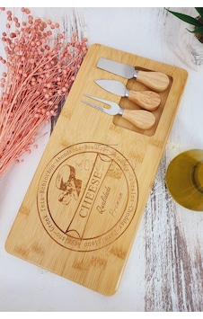 Bambu 4 Parça Kahvaltı Peynir Servis Sunum Tabağı Tahtası Kahvaltı Sunum Tahtası