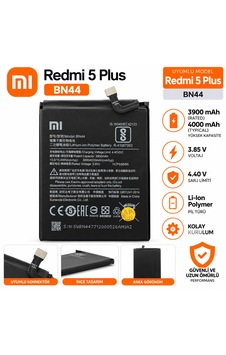 Xiaomi Redmi 5 Plus Uyumlu Bn44 4000 Mah Li-ıon Polymer Batarya Xiaomi Redmi 5 Plus Uyumlu Bn44 4000 Mah Li-ıon Polymer Batarya