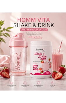 Homm Vita Shake Drink Set Çilek Aromalı