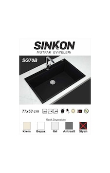 Sinkon Siyah Granit Eviye 77 x 53 - Sg70B - Sinkon Sinkon Siyah Granit Eviye 77 x 53 - Sg70B - Sinkon