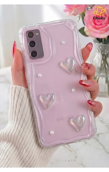 Fibaks Galaxy S20 Fe Uyumlu Kılıf 3d Kalpli İnci Tasarımlı Desenli Kamera Korumalı Şeffaf Silikon Kapak Fibaks Galaxy S20 Fe Uyumlu Kılıf 3d Kalpli İnci Tasarımlı Desenli Kamera Korumalı Şeffaf Silikon Kapak