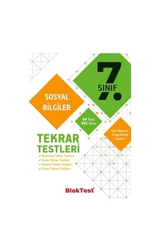 7.Sınıf Sosyal Bilgiler Tekrar Testleri- Bloktest Yayınları 7.Sınıf Sosyal Bilgiler Tekrar Testleri- Bloktest Yayınları