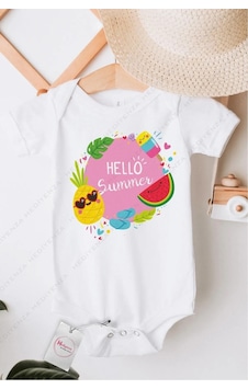 Hediyenza Hello Summer Özel Tasarım Bebek Zıbın Pamuklu Çıtçıtlı Body Beyaz Hediyenza Hello Summer Özel Tasarım Bebek Zıbın Pamuklu Çıtçıtlı Body Beyaz
