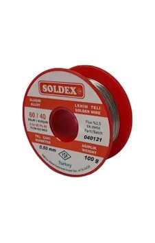 Tedar 60/40 Lehim Teli 100 Gr 0,50 Mm Sn:60 / Pb:40 Najmaddin Tedar 60/40 Lehim Teli 100 Gr 0,50 Mm Sn:60 / Pb:40 Najmaddin