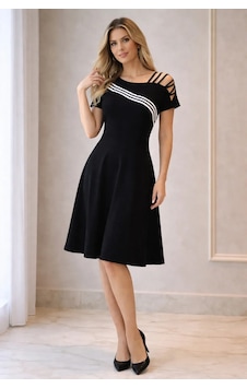 Meridefashion Omuz İp Detaylı Siyah Midi Elbise Zarif A Kesim Kadın Elbise 2xl/3xl Meridefashion Omuz İp Detaylı Siyah Midi Elbise Zarif A Kesim Kadın Elbise 2xl/3xl
