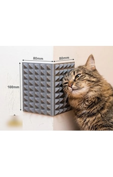 Gees Global 3d Baskı Kedi Köşe Sürtünme Aparatı Duvar Köşe Koruyucu Kedi Tırmalama Yüzeyi Piramit Dokulu Gri Gbzs