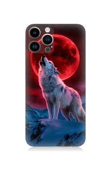 Apple Uyumlu iPhone 14 Pro Kırmızı Ay Kurt Desenli Silikon Kılıf Apple Uyumlu iPhone 14 Pro Kırmızı Ay Kurt Desenli Silikon Kılıf
